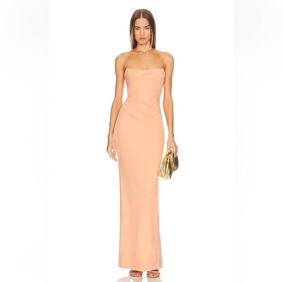NEW Michael Costello x Revolve Briggs Gown Peach Size Small - Picture 9 of 9